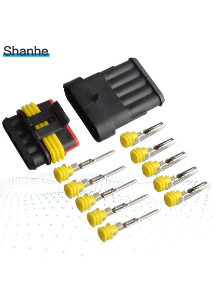 5p Tarzı 1 Takım Kit Yolu Amp Süper Mühür Su Geçirmez Elektrik Kablosu Konektörü Fişi Araba Su Geçirmez Konnektör Için (Yurt Dışından)