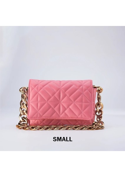 C Pınk Style Metal Zincir Kadınlar Için Moda Tasarım Omuz Çantası Pu Deri Crossbody Çanta Bayan Küçük Çanta Çanta Tasarım Messenger Çanta Küçük Flap (Yurt Dışından)