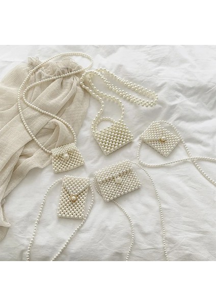 A4 Stili Mini Inci Çanta El Yapımı Vintage Eva Boncuklu Moda Ziyafet Parti Omuz Çantası Kadın Düğün Çantaları Lüks Kadın Bozuk Para Cüzdanı (Yurt Dışından)