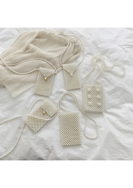 A4 Stili Mini Inci Çanta El Yapımı Vintage Eva Boncuklu Moda Ziyafet Parti Omuz Çantası Kadın Düğün Çantaları Lüks Kadın Bozuk Para Cüzdanı (Yurt Dışından)