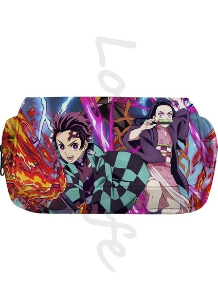 No.28 Tarzı Anime Iblis Avcısı Kalem Kutusu Kamado Nezuko Kalem Çantası Fermuarlı Kalem Çantası Okul Çift Kırtasiye Çantası Malzemeleri Seyahat Makyaj Çantası (Yurt Dışından)