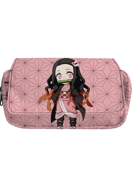 No.28 Tarzı Anime Iblis Avcısı Kalem Kutusu Kamado Nezuko Kalem Çantası Fermuarlı Kalem Çantası Okul Çift Kırtasiye Çantası Malzemeleri Seyahat Makyaj Çantası (Yurt Dışından) fırsatları