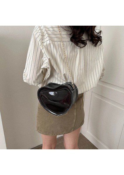 Kırmızı Stil Şeffaf Omuz Çantaları Kızlar Crossbody Çanta Aşk Kalp Şeklinde Kadın Kozmetik Çantası Alışveriş Çantası Düz Renk Çanta Satchel Çanta (Yurt Dışından) fiyatları