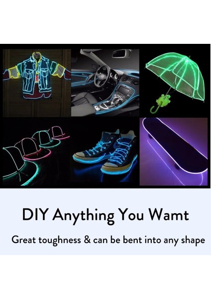 Turuncu Tarzı 3 Milyon Glow El Tel Kablo LED Neon Noel Dans Partisi Dıy Kostümleri Giyim Aydınlık Araba Işık Dekorasyonu Elbise Topu Rave (Yurt Dışından)