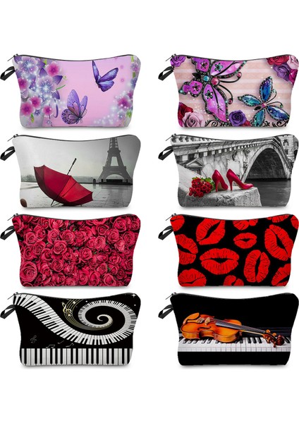 HZ3214 Tarzı Kırmızı Retro Moda Organizatör Kozmetik Çantaları Baskı Kelebek Piyano Su Geçirmez Makyaj Çantası Sıcak Satış Fermuar Tuvalet Kalem Kutuları (Yurt Dışından) fırsatları