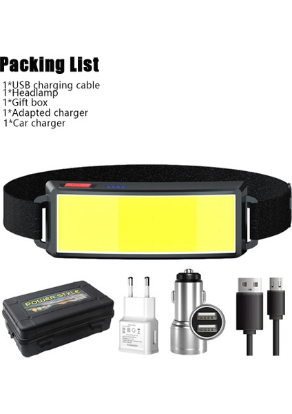 Pakete Zhıyu Cob Far Şarj Edilebilir Dahili Pil Kafa Işığı Başa Monte Tasarım Kamp Için Uygun Balık Tutma Işıkları Tırmanma (Yurt Dışından)