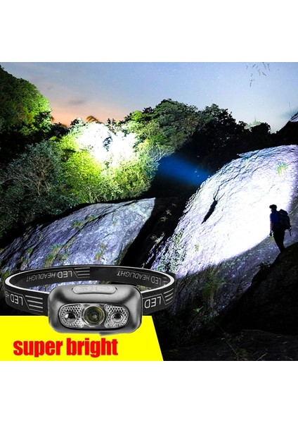 Beyaz Mini Şarj Edilebilir Güçlü Sensör Far Balıkçılık Kamp USB Kafa El Feneri Cob LED Kafa Işıklı Fener Farlar Ön Fener (Yurt Dışından) fırsatları