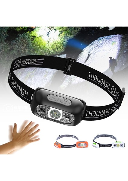 Siyah Mini LED Sensör Far USB Şarj Edilebilir Far Güçlü Balıkçılık Kamp El Feneri Taşınabilir Torch Lambası Acil Işık (Yurt Dışından) fiyatları