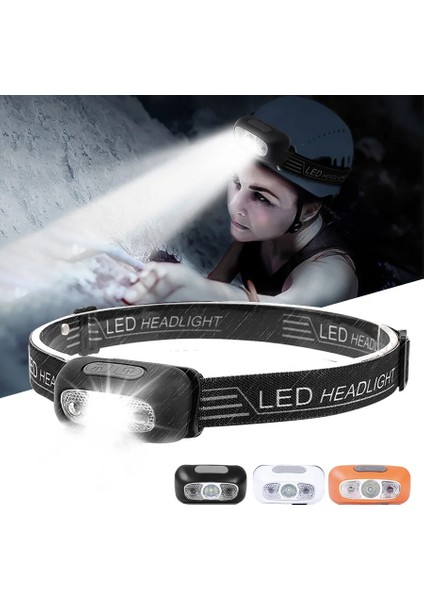 Siyah Mini LED Sensör Far USB Şarj Edilebilir Far Güçlü Balıkçılık Kamp El Feneri Taşınabilir Torch Lambası Acil Işık (Yurt Dışından) fırsatları