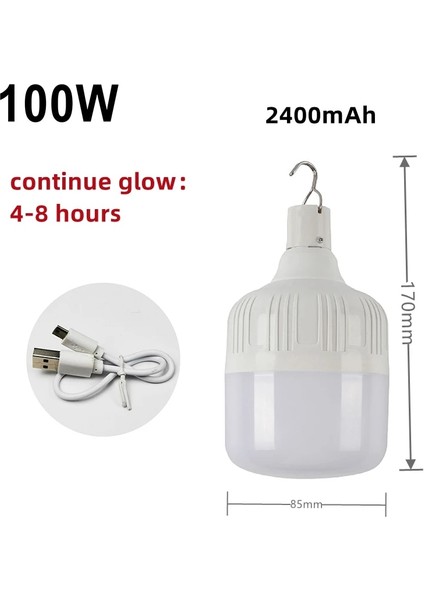 100W 200W 300W USB Şarj Edilebilir LED Acil Durum Işıkları Açık Taşınabilir Fenerler Balıkçılık Sundurma Bahçe Aydınlatma (Yurt Dışından)