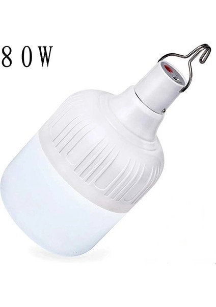 80W Taşınabilir Acil Durum Işıkları Şarj Edilebilir LED Fener Mobil Çadır Lambası ile Kanca Kamp Balıkçılık Için Veranda Sundurma Bahçe Aydınlatması (Yurt Dışından)