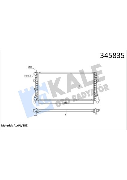 Su Radyatörü A1 10 Ibıza Iv-Toledo Iv 08 Fabıa Iı-Rapıd-Roomster 06 Polo 09 1.2 1.6 1.9tdı 1.