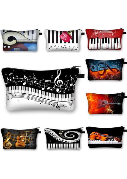 SHZBPIANO01 Stili Müzik Notaları Kozmetik Çantası Kadın Makyaj Çantaları Piyano Gitar Bayanlar Seyahat Için Saklama Torbaları Kadın Kozmetik Durumda (Yurt Dışından) fiyatları