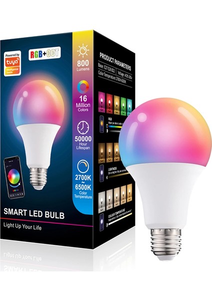 E27 Tuya Akıllı 10 W Rgb Işık Uzaktan Kumanda B22 E27 Lamba Ampulü LED Ampul Ağ Geçidi ile Çalışır Diy Renk Kısılabilir (Yurt Dışından)