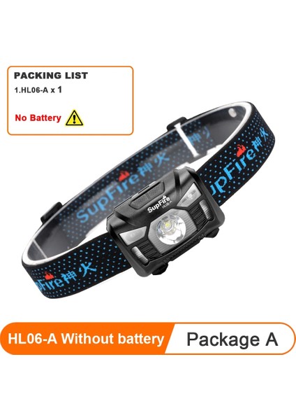 HL06-A Superfire HL06-A Mini LED Far Aaa Pil 500 Lümen 5 Modu Far Kafa Lambası Hareket Sensörü ile Kamp Balıkçılık Fener (Yurt Dışından)