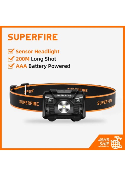 HL06-A Superfire HL06-A Mini LED Far Aaa Pil 500 Lümen 5 Modu Far Kafa Lambası Hareket Sensörü ile Kamp Balıkçılık Fener (Yurt Dışından) fırsatları
