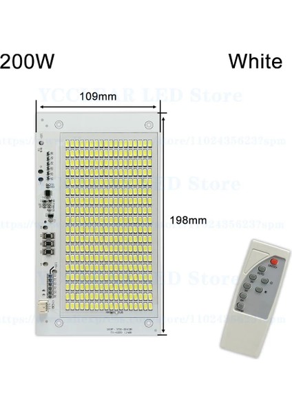 200W LED Işık Kurulu Beyaz 20W 40W 60W 100W 200W Smd Olar Işık Kaynağı Paneli Açık Bahçe Lambası Uzaktan Kumanda Projektör (Yurt Dışından)