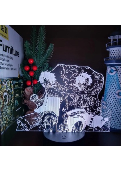 No.16 Stili No.35 Boyutu Tek Parça Luffy Nami Sanji Zoro Ace Chopper 3D Lamba LED Gece Lambası Odası Dekor Nightlights Anime Lampara Dekorasyon Masa Lampe (Yurt Dışından)