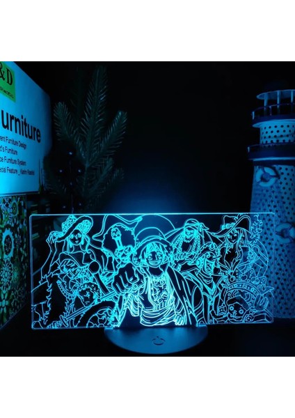 No.16 Stili No.35 Boyutu Tek Parça Luffy Nami Sanji Zoro Ace Chopper 3D Lamba LED Gece Lambası Odası Dekor Nightlights Anime Lampara Dekorasyon Masa Lampe (Yurt Dışından)
