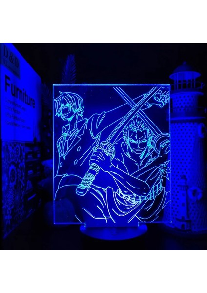 No.16 Stili No.35 Boyutu Tek Parça Luffy Nami Sanji Zoro Ace Chopper 3D Lamba LED Gece Lambası Odası Dekor Nightlights Anime Lampara Dekorasyon Masa Lampe (Yurt Dışından)