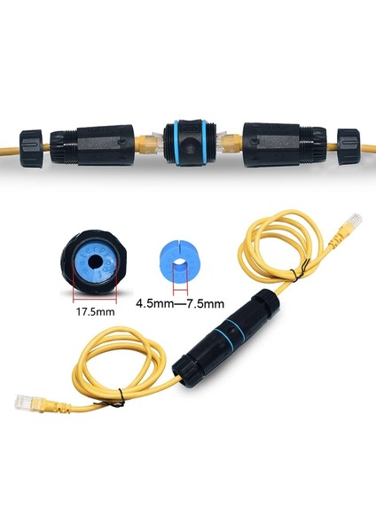 M23-CAT6 Tarzı Yxy Ağ RJ45 Konektörü IP68 Su Geçirmez CAT5ECAT6CAT6A M23 Kablo Ağ Ethernet Genişleticiler Dış Mekan Için RJ45 Panel Montajı (Yurt Dışından)