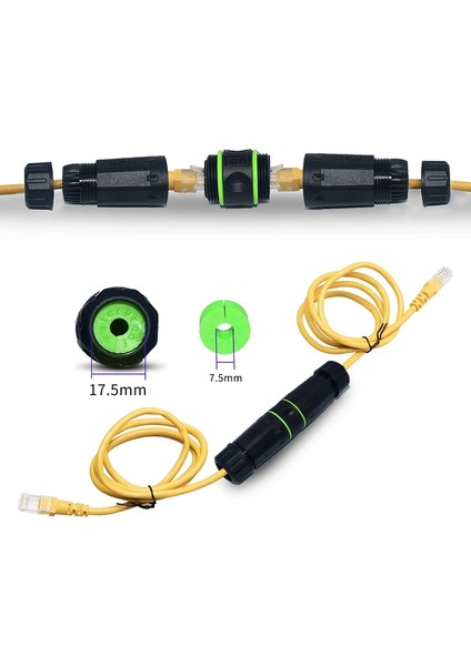 M23-CAT6 Tarzı Yxy Ağ RJ45 Konektörü IP68 Su Geçirmez CAT5ECAT6CAT6A M23 Kablo Ağ Ethernet Genişleticiler Dış Mekan Için RJ45 Panel Montajı (Yurt Dışından)