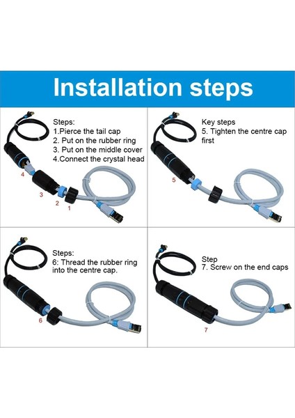 M23-CAT6 Tarzı Yxy Ağ RJ45 Konektörü IP68 Su Geçirmez CAT5ECAT6CAT6A M23 Kablo Ağ Ethernet Genişleticiler Dış Mekan Için RJ45 Panel Montajı (Yurt Dışından)