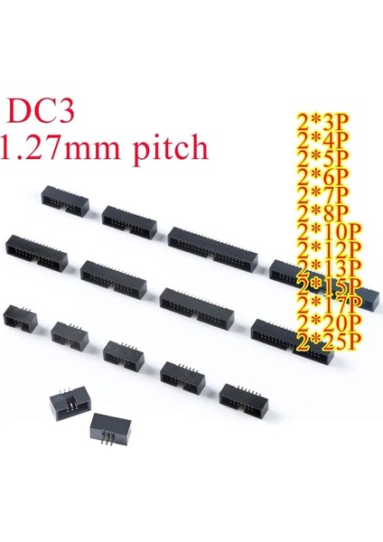 2X17P Tarzı Lot Dc Pitch Idc Kutusu Pin Başlık Konektörü Düz Pin Dc Çift Sıralı Erkek Soket Dc3 Başlıklar 2xpin (Yurt Dışından)