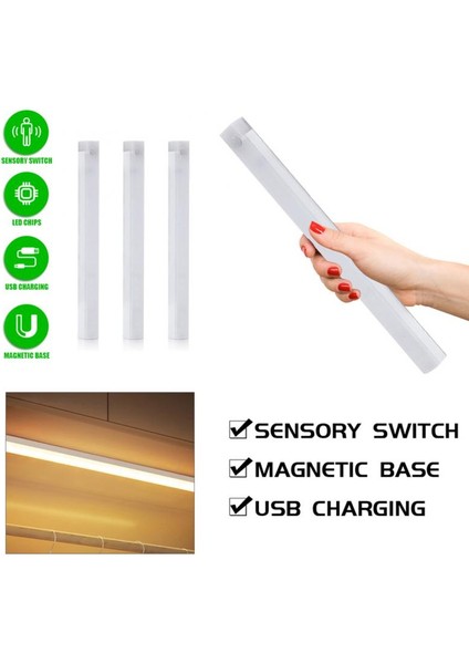 Yeşil Kablosuz LED Hareket Sensörü Gece Lambası USB Şarj Edilebilir Gece Lambası Dolap Altında Mutfak Dolabı Dolap Yatak Odası (Yurt Dışından)