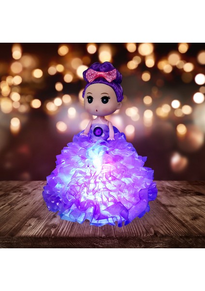 Mor Sevimli Aydınlık Bebek LED Gece Lambası Çocuk Oyuncak LED Renkli Işıklar Degrade Gece Lambası LED Lamba Doğum Günleri Noel Tatil Hediyesi (Yurt Dışından)