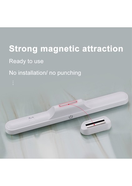 Beyaz LED Göz Koruma Lambası Öğrenci Yurdu Masası USB Dokunmatik Ayna Ön Lamba Manyetik Başucu Okuma Lambası Dolap Lambası Soğuk Lamba (Yurt Dışından)