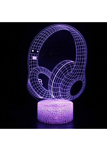 SS-2249 Tarzı SS-2249 LED Lamba Yaratıcı 3D Müzik Aletleri Kulaklık Ev Odası Dekor Masa Lambası Dokunmatik Uzaktan Kumanda Yatak Odası Dekoru Gece Lambası Hediye (Yurt Dışından)