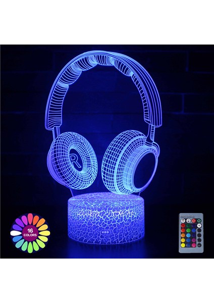 SS-2249 Tarzı SS-1710 LED Lamba Yaratıcı 3D Müzik Aletleri Kulaklık Ev Odası Dekor Masa Lambası Dokunmatik Uzaktan Kumanda Yatak Odası Dekoru Gece Lambası Hediye (Yurt Dışından) modelleri