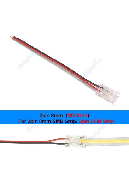 Kırmızı Stil 50 Parça Ob Smd LED Şerit Konnektör Uzatma Kablosu Terminali Cob Bant Işıkları Için LED Konnektörler Sabit Kelepçe (Yurt Dışından)