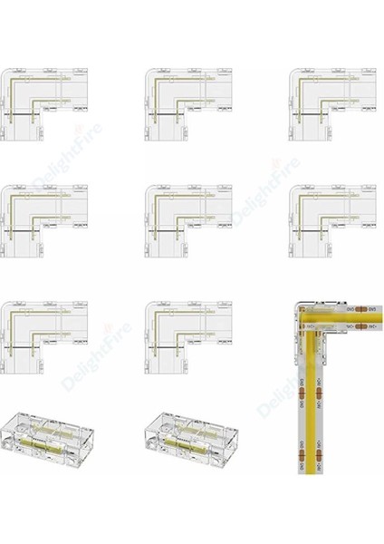 Kırmızı Stil 50 Parça Ob Smd LED Şerit Konnektör Uzatma Kablosu Terminali Cob Bant Işıkları Için LED Konnektörler Sabit Kelepçe (Yurt Dışından)