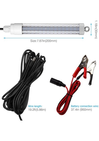 15W-BEYAZ 12V Balıkçı Işığı Smd LED Sualtı Dalgıç Balıkçı Işığı IP68 Lures Bulucu Lamba Karidesleri Çeker Kalamar Krill Işık (Yurt Dışından)