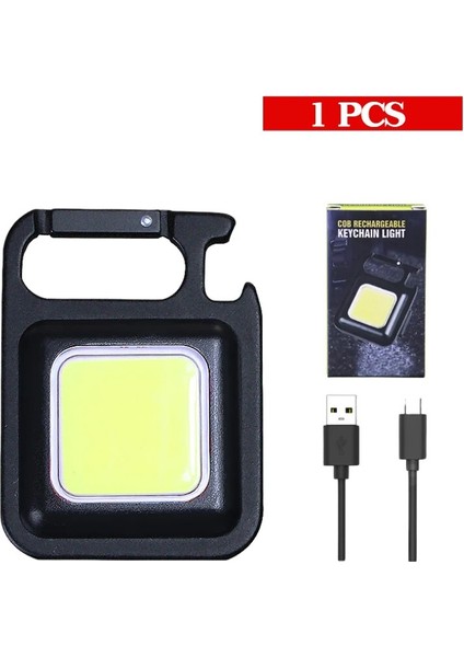 1 Parça Taşınabilir Şarj Edilebilir LED El Feneri Anahtarlık Işıklı Fener Fener 4 Aydınlatma Modu Çalışma Işığı Kamp Işık Mini LED El Feneri (Yurt Dışından)