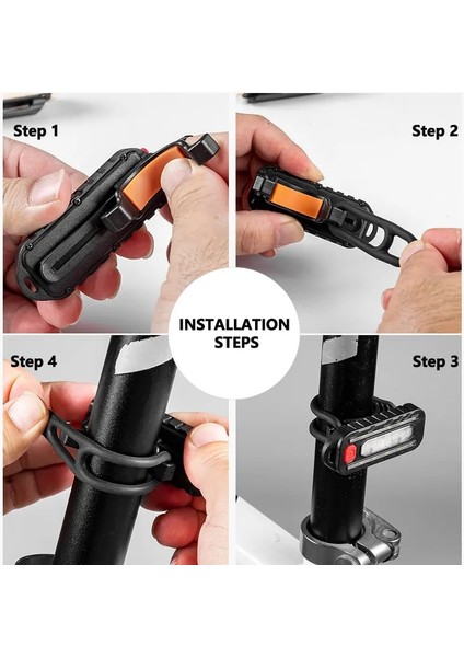 Mavi Mini LED El Feneri USB Şarj Edilebilir Bisiklet Işık Taşınabilir Cep El Feneri Anahtarlık Lambası Bisiklet Arka Lambası Flaş Uyarı Işığı (Yurt Dışından) modelleri