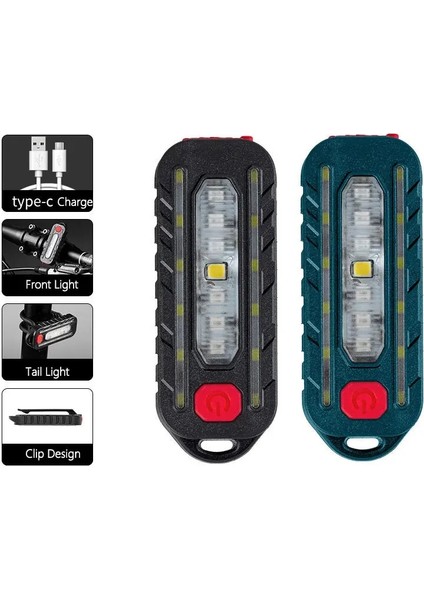 Mavi Mini LED El Feneri USB Şarj Edilebilir Bisiklet Işık Taşınabilir Cep El Feneri Anahtarlık Lambası Bisiklet Arka Lambası Flaş Uyarı Işığı (Yurt Dışından) fırsatları