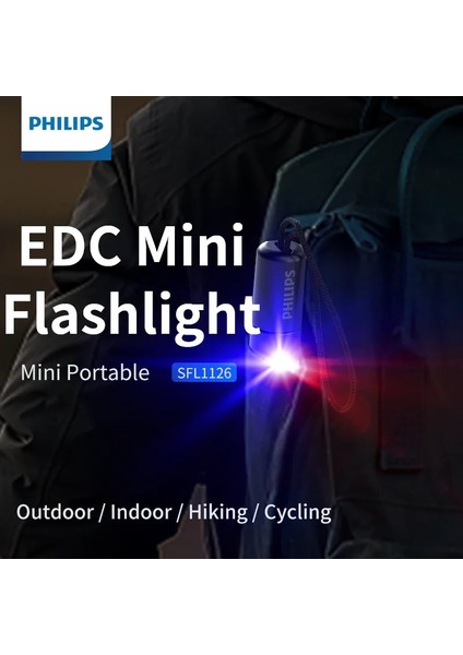 Philm Mini Edc El Feneri 300 Lümen Şarj Edilebilir LED Işık Pil ile Taşınabilir Dış Aydınlatma Kamp Için (Yurt Dışından)