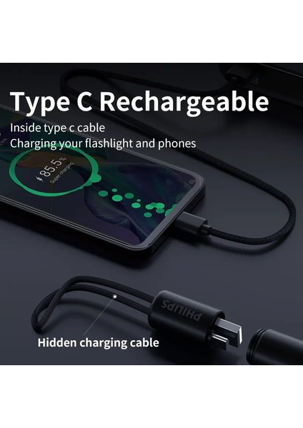 Philm Mini Edc El Feneri 300 Lümen Şarj Edilebilir LED Işık Pil ile Taşınabilir Dış Aydınlatma Kamp Için (Yurt Dışından) modelleri