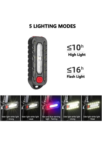 Mavi Mini LED El Feneri USB Şarj Edilebilir Bisiklet Işık Taşınabilir Cep El Feneri Anahtarlık Lambası Bisiklet Arka Lambası Flaş Uyarı Işığı (Yurt Dışından) modelleri