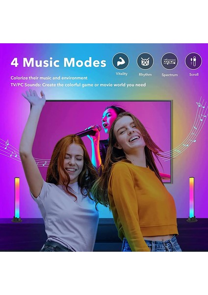 2 Paket Rgb LED Işık Çubukları Senfoni Işıkları Akıllı Uygulama Kontrolü Müzik Ritim Oyun Işıkları Bilgisayar Masaüstü Oda Dekoru Için Ortam Işıkları (Yurt Dışından) indirimleri