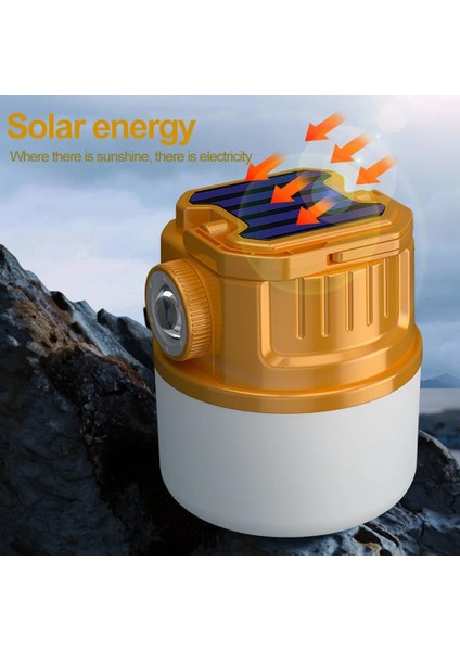 Sarı Ah Teleskop Yakınlaştırma Kamp Işığı Güneş Enerjili Kamp Feneri USB Şarj Edilebilir Taşınabilir El Fenerleri Çadır Işıkları Çalışma Tamir (Yurt Dışından) fırsatları