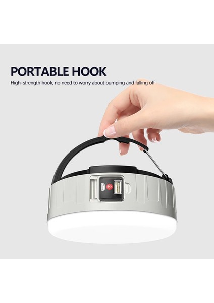 A Tipi Güneş USB Şarj Edilebilir LED Kamp Işık Taşınabilir Çadır Lambası Güç Bankası Güçlü Fener Uzaktan Kumanda Su Geçirmez Çalışma Işıkları (Yurt Dışından)