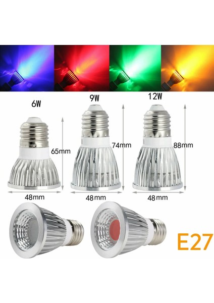 6W Tarzı E27 E12 E14 E27 B22 GU10 Gu5.3 LED Spot Ampul Kısılabilir Cob 6W 9W 12W Enerji Tasarruflu Ultra Parlak Lamba Ev Partisi Ac 110V 220V (Yurt Dışından)