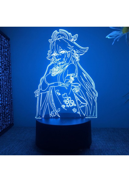 No.16 Stili No.14 Boyutu 3D Akrilik LED Gece Lambası Ge Etki Anime Figürleri Modeli Hu Tao Lamba Rgb Dokunmatik Dekoratif Masa Lambası Noel Yeni Yıl Hediyeleri (Yurt Dışından)