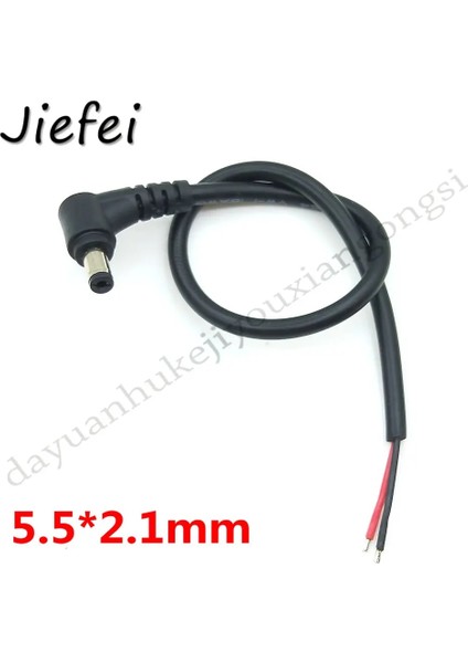 5.5x2.1mm Tarzı .5**xxawg Dik Açılı 90 Derece Dc Güç Fişi, Kablolu Siyah Şarj Konnektörü 25CM (Yurt Dışından)