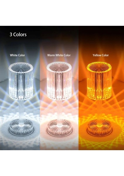 Şarj Edilebilir-3renkli Kristal Masa Lamolors USB Şarj Dokunmatik Lamba Elmas Yatak Odası Atmosfer Işıkları Ev Noel Dekor Için LED Işık Gece (Yurt Dışından) fırsatları