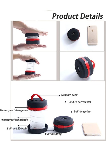 Turuncu LED Işıkları Açık Su Geçirmez Kamp Çadır Işığı Mini Taşınabilir Lamba Bahar Katlanır Balıkçılık Fener Yürüyüş El Feneri Pil Kullanımı (Yurt Dışından) indirimleri